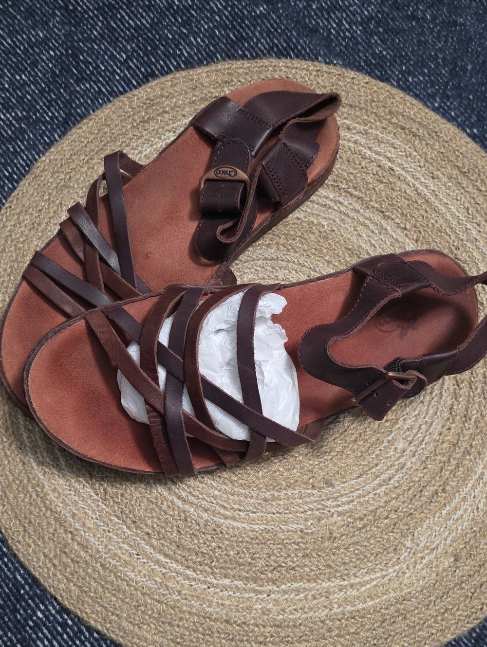 Chaco Women's Brown Strappy Leather Sandals Womens 8